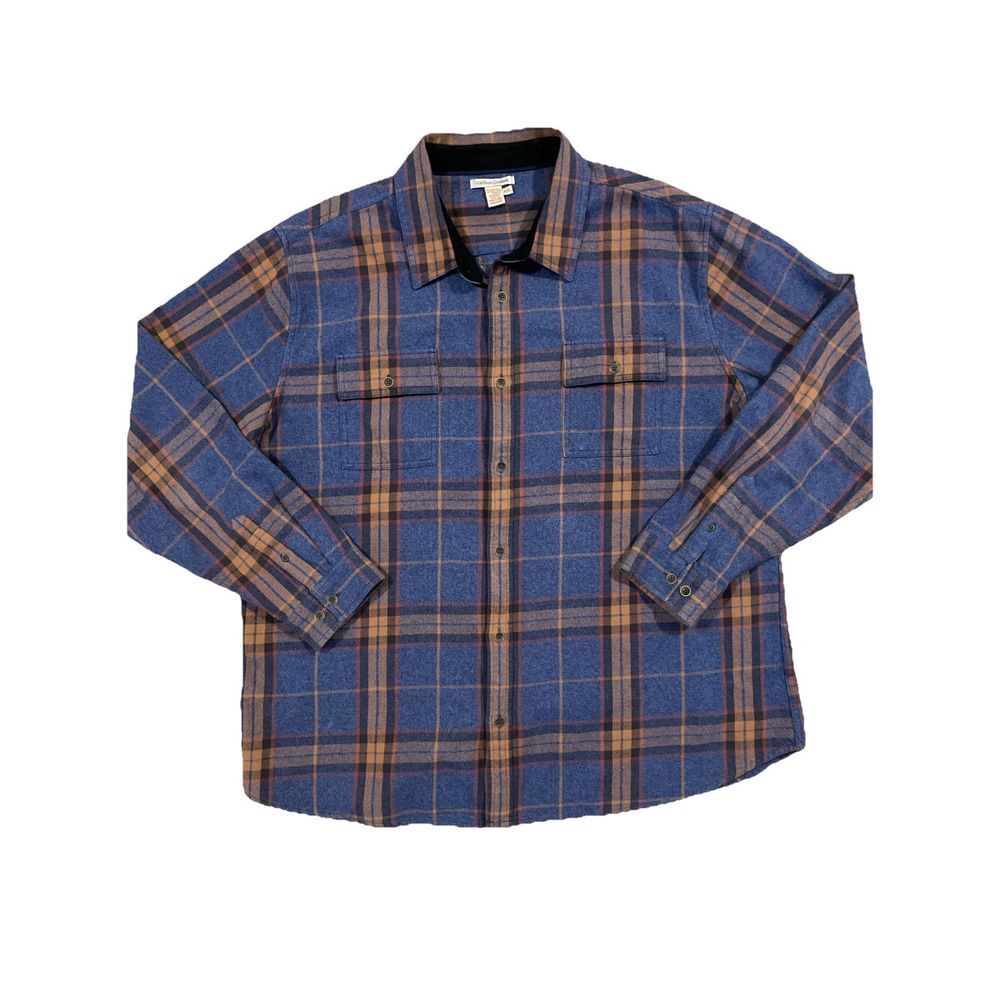 Carbon 2 Cobalt Shirt Mens XXL Blue Heavy Plaid Flannel‎ Casual College Outdoor